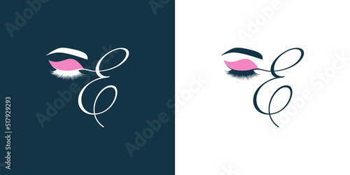 Eyelashes logo design idea with creative style Premium Vector