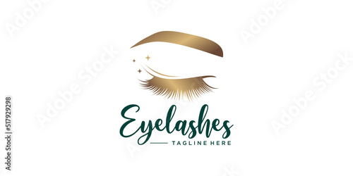 Eyelashes logo design idea with creative style Premium Vector
