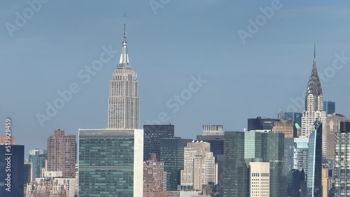 New York Skyline with Chrysler Building - 5K New York Drone Footage 