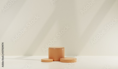 3D Brown pastel podium with white chocolate backdrops. Perfect for showing product and presentation. Fits on any product and beverages. -3D Rendering