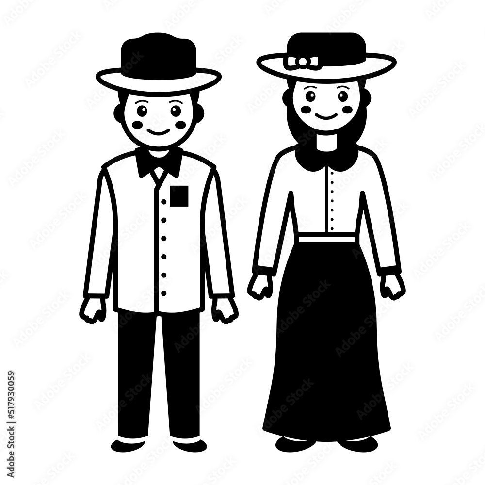 Ethnic English Costume vector icon design, World Indigenous Peoples symbol, characters in casual clothes Sign, traditional dress stock illustration, Britain Couple Standing together Concept