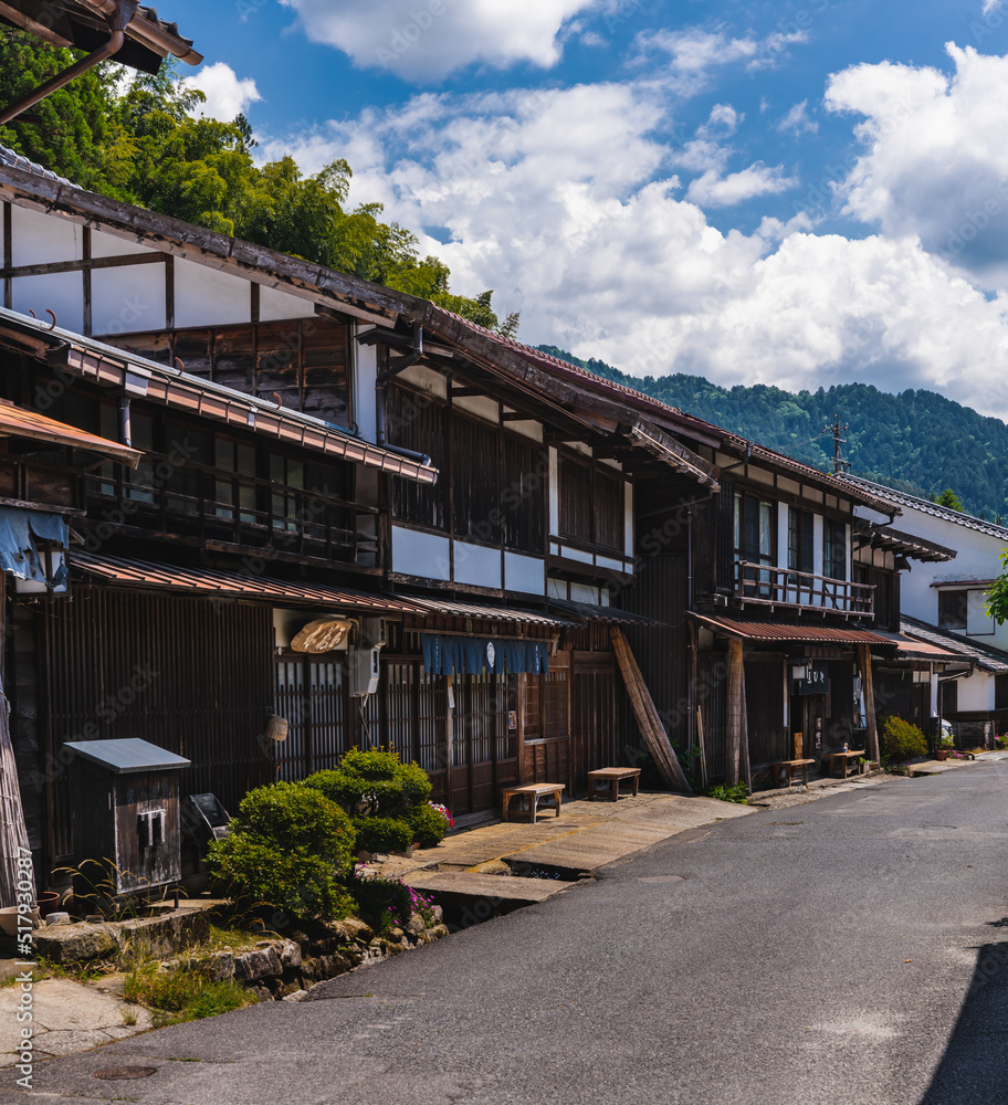 木曽路　妻籠宿の風景