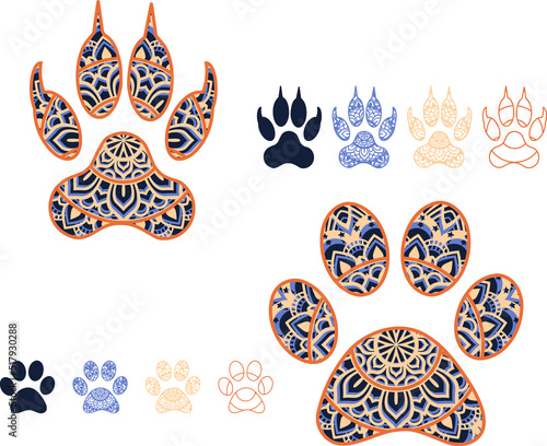 Vector layered template for laser and paper cutting, printing on a T-shirt, mug. 