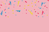 Many Falling Colorful Tiny Confetti Isolated On Transparent Background