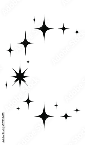 Aesthetic sparkle star composition