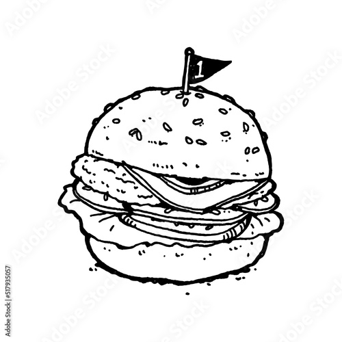 illustration burger line art