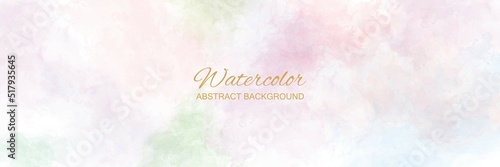 Abstract colorful pastel watercolor horizontal texture rectangle background designed with earth tone watercolor stains. vector illustration