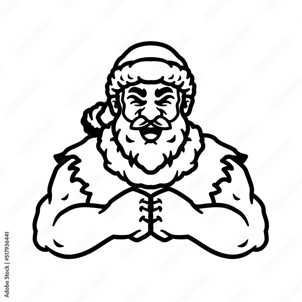 santa Illustration line art santa Illustration line art