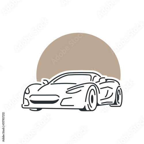 supercar line art illustration