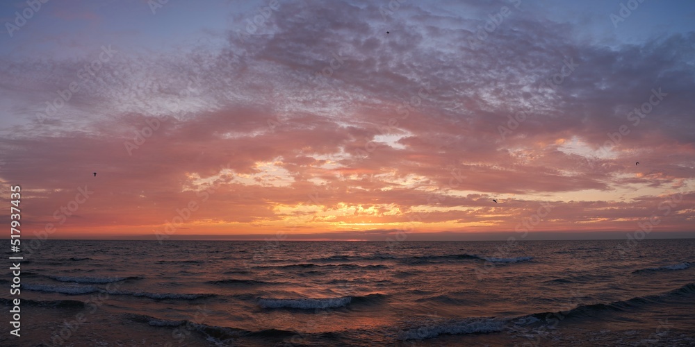 Panorama Sonnenuntergang an der Nordsee