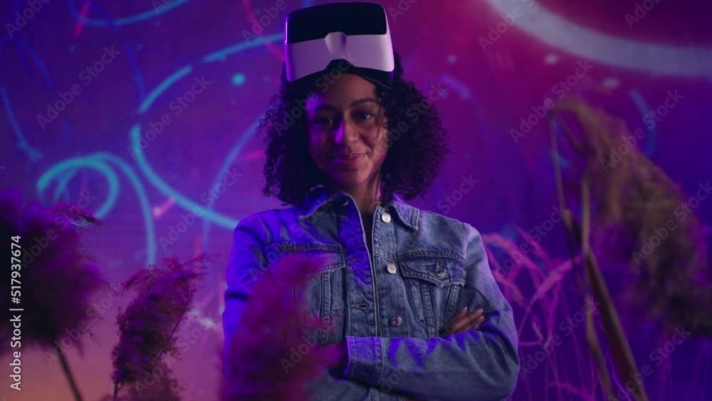 Metaverse digital cyber world technology, woman with virtual reality VR goggles playing augmented reality game, futuristic lifestyle Metaverse digital cyber world technology, woman with virtual reality VR goggles playing augmented reality game, futuristic lifestyle