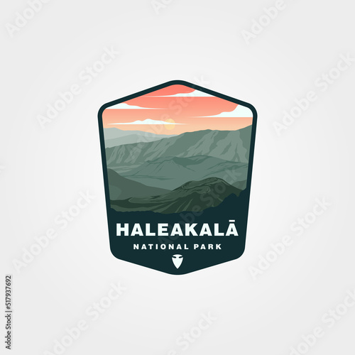 halekala national park logo vector symbol illustration design, united states sticker patch design