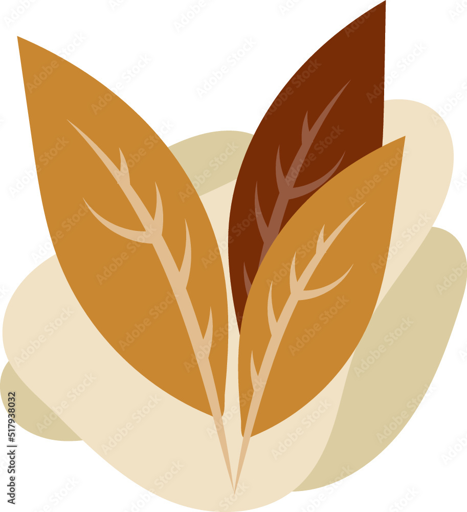 Autumn leaves on a brown background