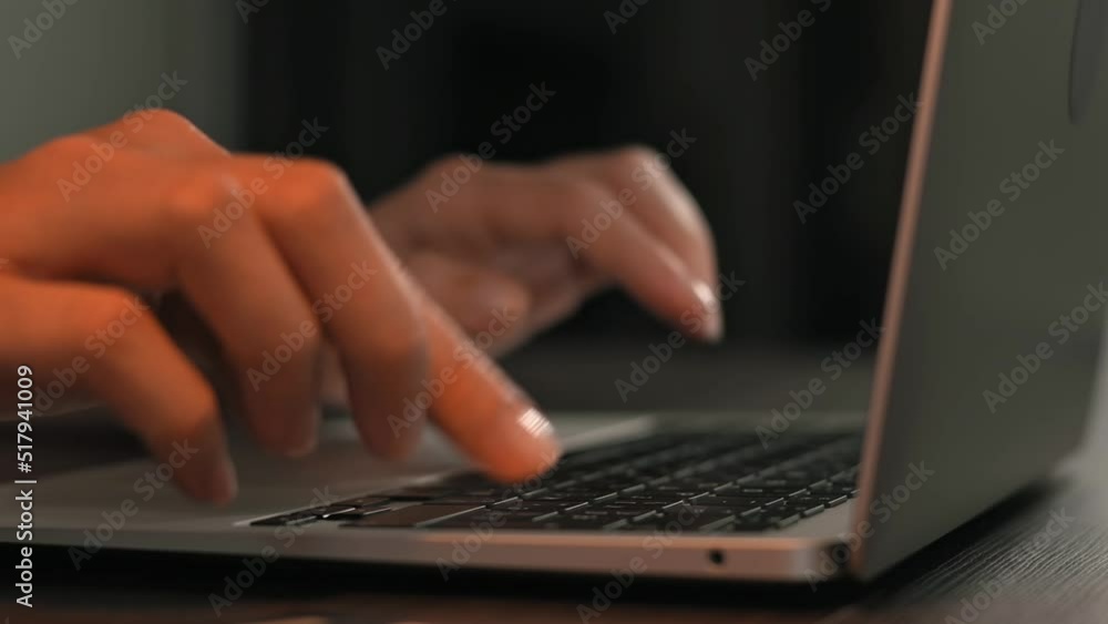 Woman is working on laptop notebook at home office. Close-up of female hands typing on laptop keyboard. Businesswoman freelance blogger professional user pc, watching news, chatting, shopping online Woman is working on laptop notebook at home office. Close-up of female hands typing on laptop keyboard. Businesswoman freelance blogger professional user pc, watching news, chatting, shopping online