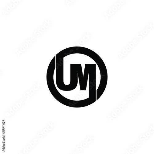 Letter UM circle logo design vector