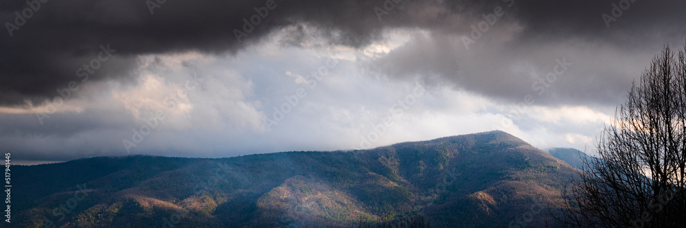 Dark clouds over the Blue Ridge Parkway, North Carolina