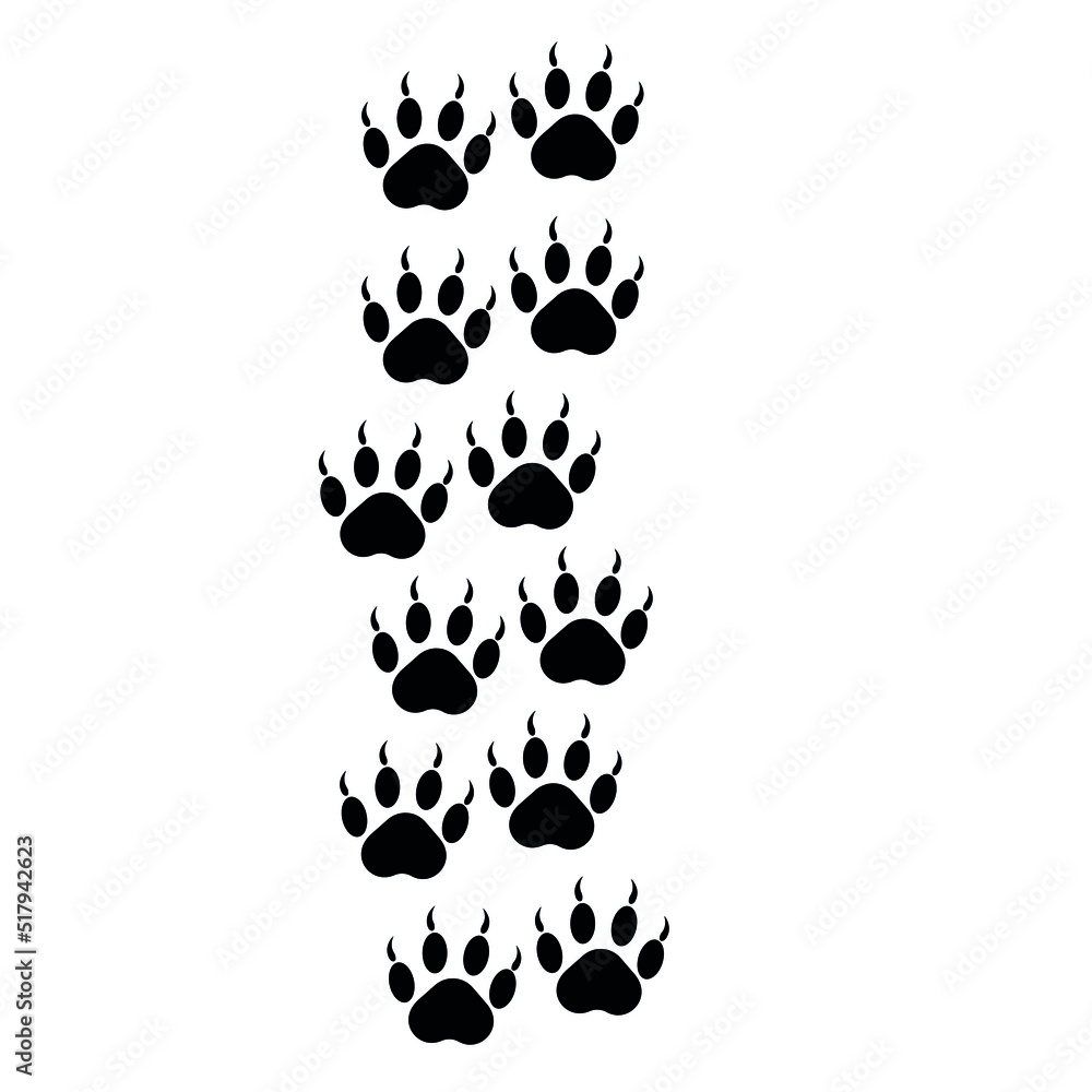 Black wolf tracks. Vector illustration Black wolf tracks. Vector illustration