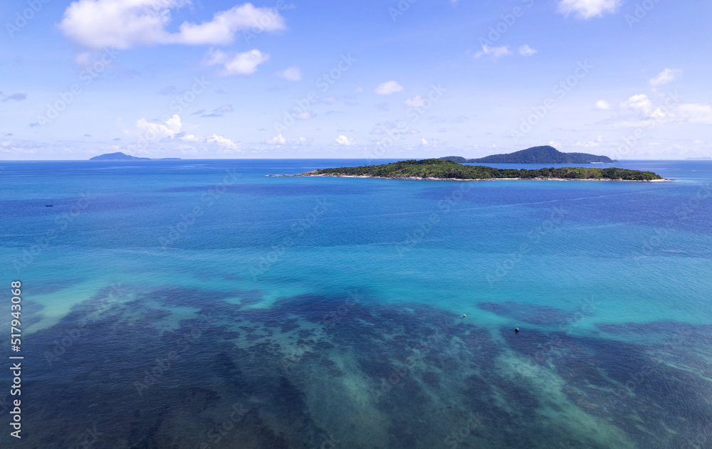 Aerial view landscape of small island in tropical sea against blue sky background Amazing small island at Phuket Thailand Aerial view landscape of small island in tropical sea against blue sky background Amazing small island at Phuket Thailand