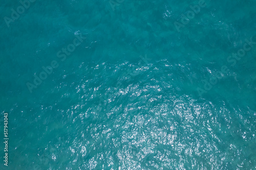 Sea surface aerial view water surface texture, Turquoise sea background Beautiful nature Amazing view seascape background