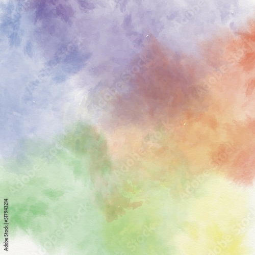 Abstract colorful watercolor horizontal texture rectangle background designed with earth tone watercolor stains