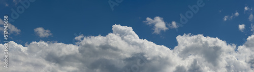 Growing white cumulus clouds.