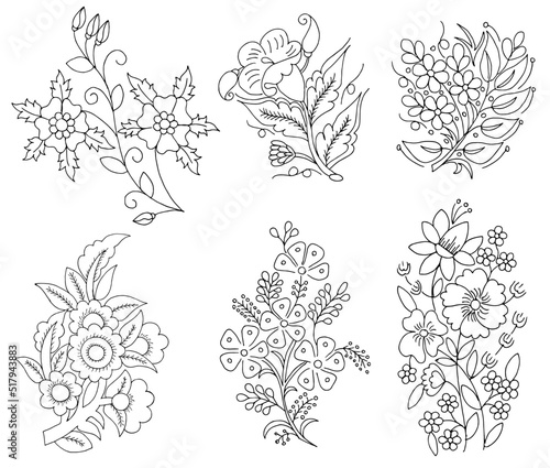 black and white flowers design