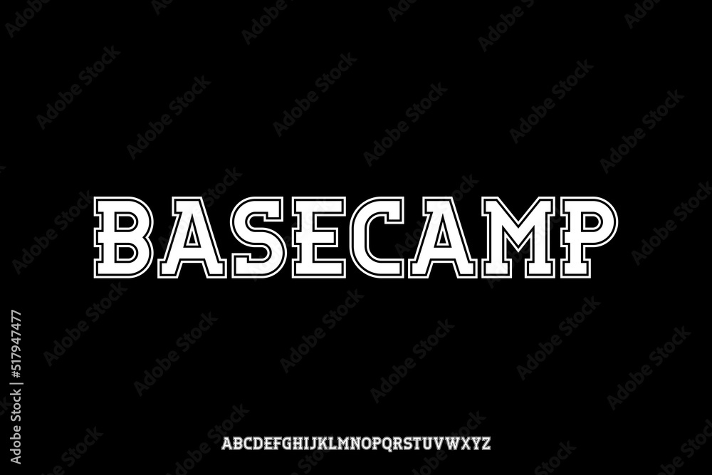 Obraz premium Classic slab serif college style display font vector