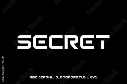 Strong abstract futuristic block font vector