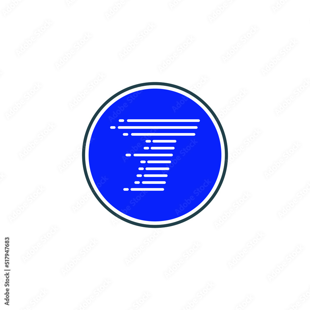 T logo consisting of speed lines T logo consisting of speed lines