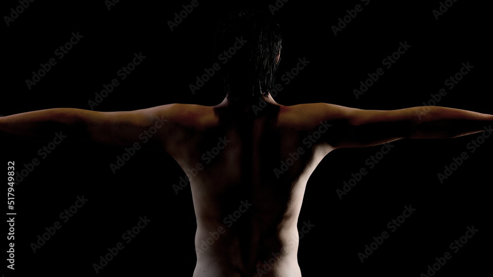 3D rendered shirtless man posing