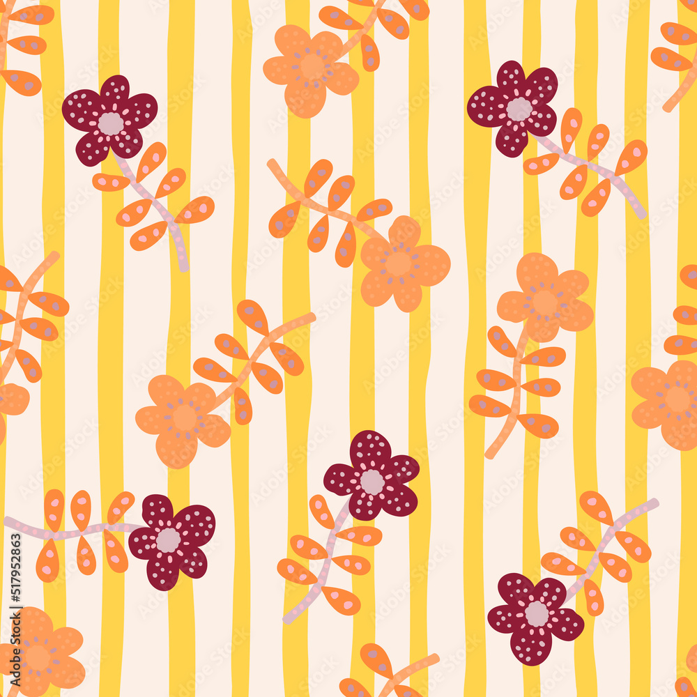 Obraz premium Simple daisy flower seamless pattern. Floral wallpaper. Cute ditsy print.