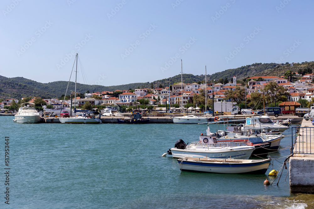 In the embankment of the island of Skopelos (Northern Sporades, Greece) on a summer day