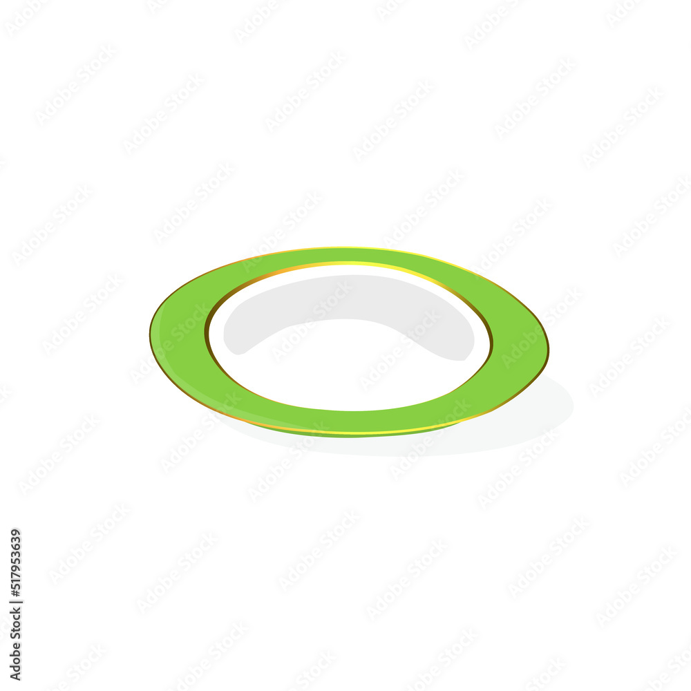 Empty luxury green and white plate. With ornaments of gold. Vector isolated on white background. Empty luxury green and white plate. With ornaments of gold. Vector isolated on white background.