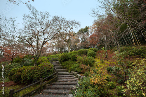 Autumn garden in Tenryu-ji Temple, is a Zen Buddhism temple in Kyoto, Japan