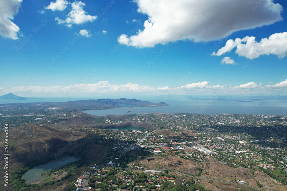Managua cityscape aerial drone view