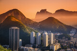 Panorama Rio de Janeiro o zachodzie słońca