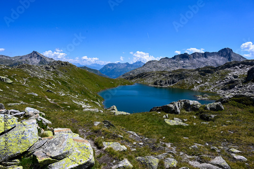 lake in the mountains near the Gotthardpass region in Switzerland