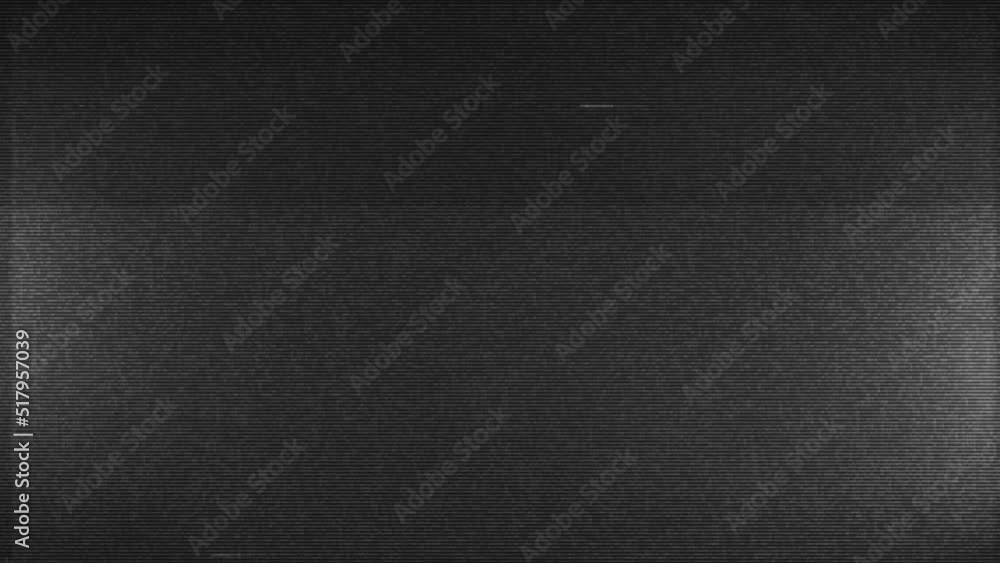 VHS effect. Black and white screen TV picture tube. The problems of the