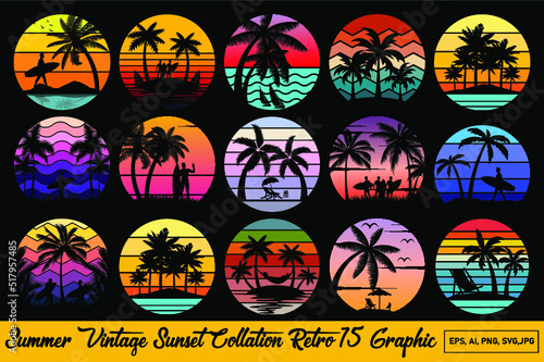 Retro Summer Vintage Sunset Graphics  © MKBstore