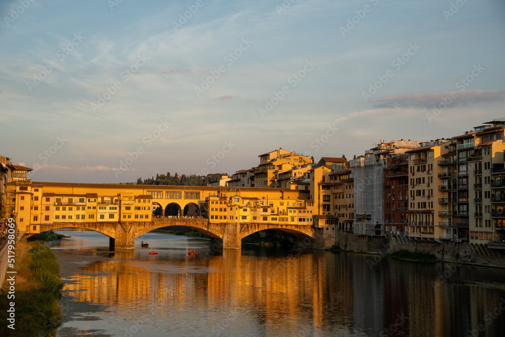 Golden Hour Bridge in Florence Italy