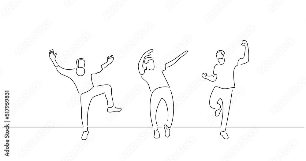 Group of people in line art animation. Black linear video on white background. Animated gif illustration design. Group of people in line art animation. Black linear video on white background. Animated gif illustration design.
