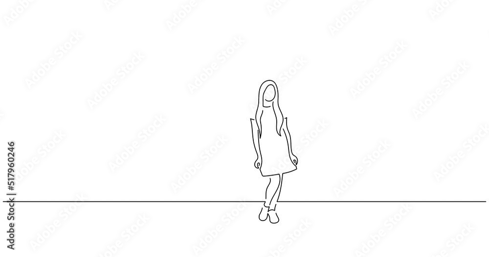 Woman posing in line art animation. Composition of a person gesturing. Black linear video on white background. Animated gif illustration design. Woman posing in line art animation. Composition of a person gesturing. Black linear video on white background. Animated gif illustration design.