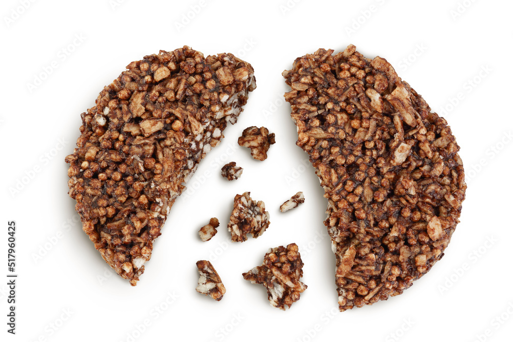 amaranth cookies with carob isolated on white background. Healthy food. Top view. Flat lay amaranth cookies with carob isolated on white background. Healthy food. Top view. Flat lay