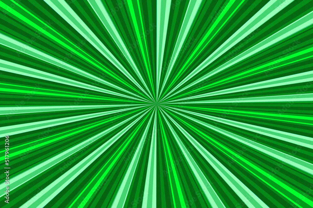 Fototapeta premium Sunburst shining green metallic modern retro background