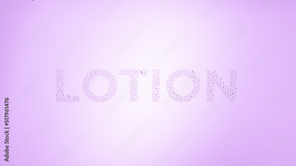 Writing lotion printed on the wet glass on violet background | lotion moisturizer concept Writing lotion printed on the wet glass on violet background | lotion moisturizer concept