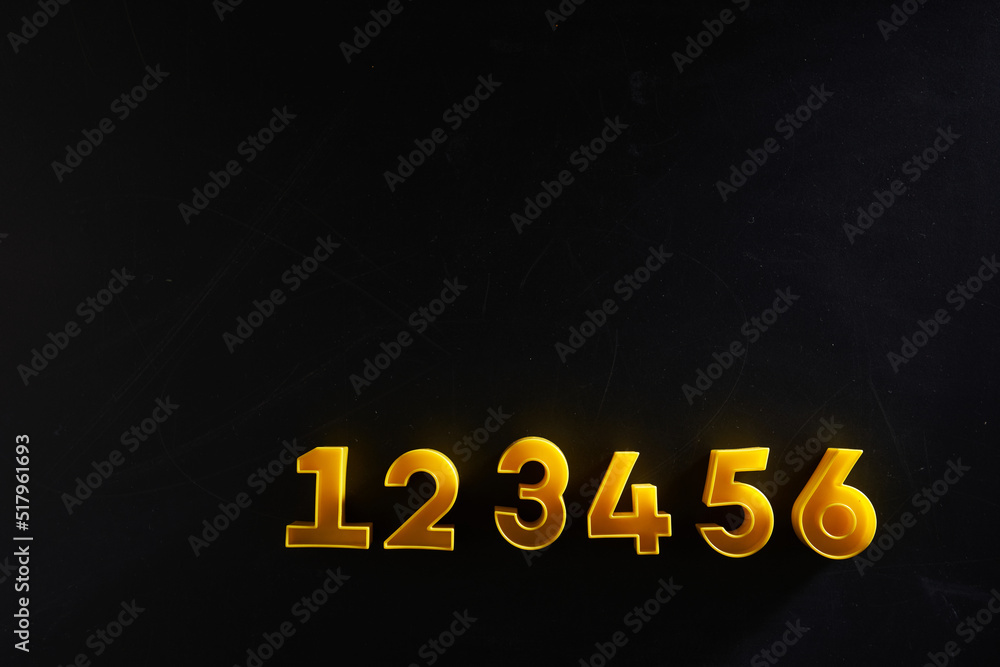 number in sequence from 1 to 6 on blackboard number in sequence from 1 to 6 on blackboard