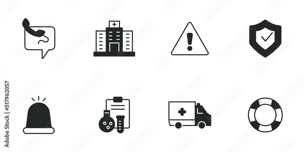 emergency icons set . emergency pack symbol vector elements for infographic web emergency icons set . emergency pack symbol vector elements for infographic web