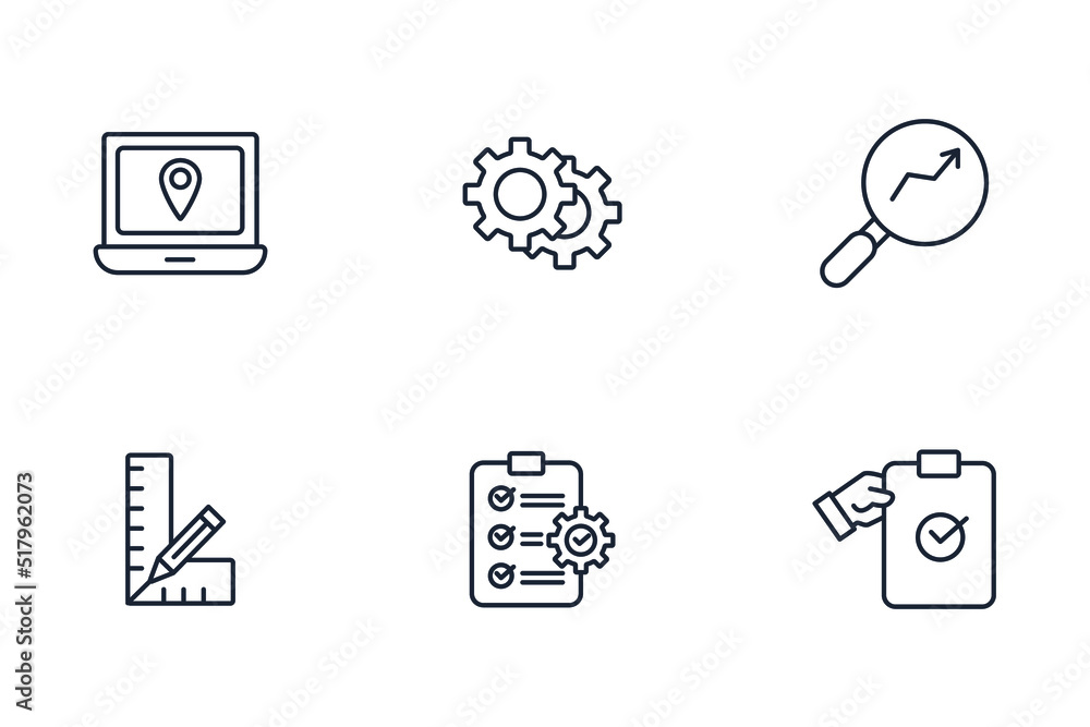 monitoring process icons set . monitoring process pack symbol vector elements for infographic web monitoring process icons set . monitoring process pack symbol vector elements for infographic web