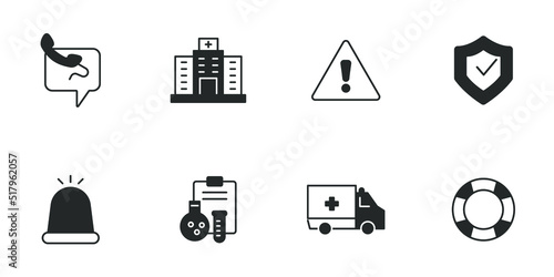 emergency icons set .  emergency pack symbol vector elements for infographic web