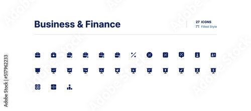 Business and Finance UI Icons Pack Filled Style